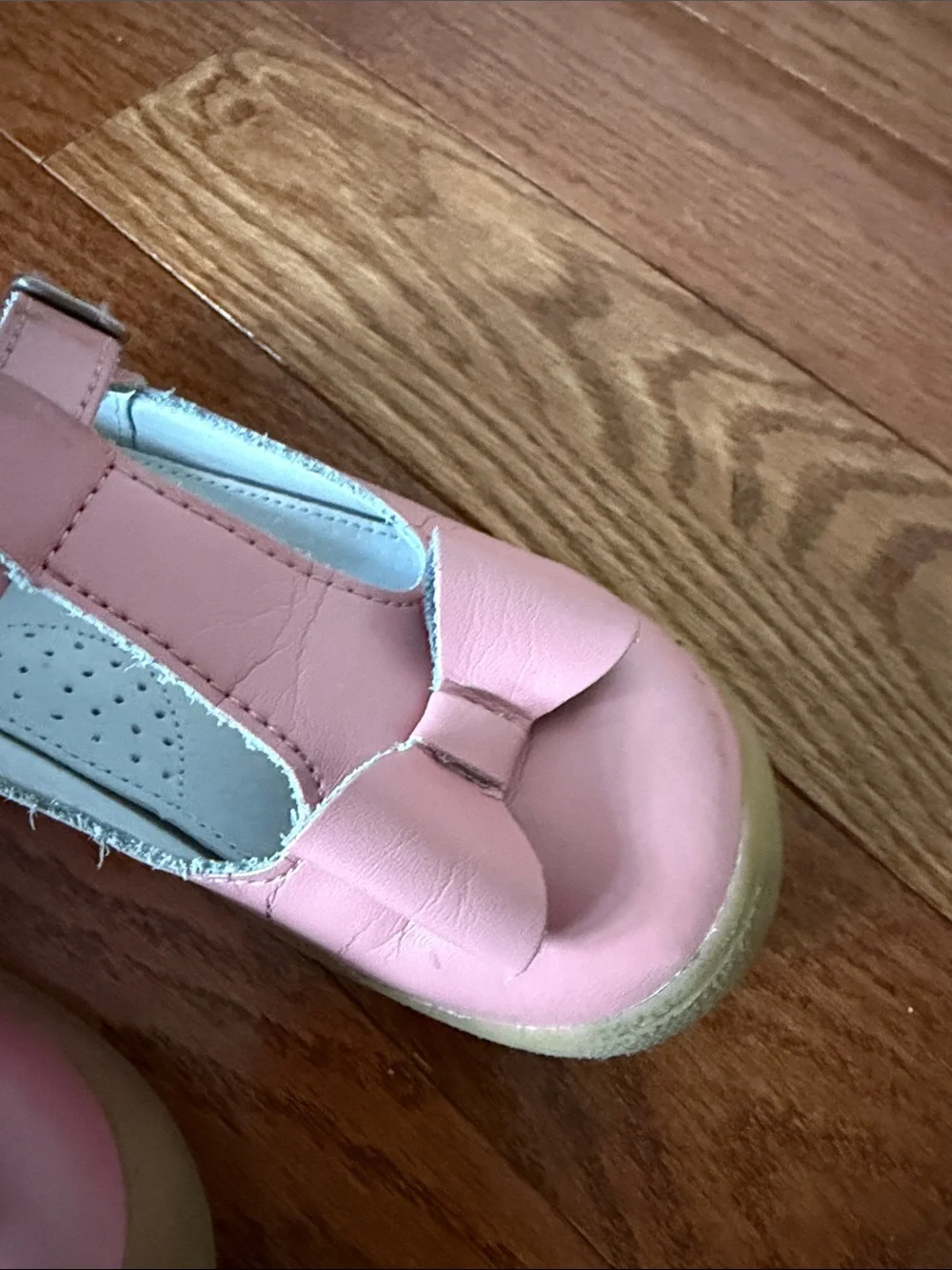 L’amour Girls Pink T-Strap Bow Mary Jane Shoes